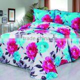 3 Pcs Gorgeous Sanded Quilt Bed Set Flower Design In Pink Blue Color thumbnail-1
