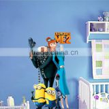 Minions Despicable Me 2 Cartoon Christmas Wall Stickers Bedroom Decoration PVC Wall Decals Kids Rooms Decor ZY1409