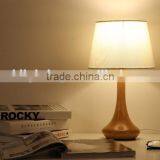 LED Wood Table Lamp JK-879-18 LED Wood Table Light White Round Lampshade Wooden Table Lamp