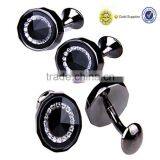 Black Stone Cufflinks/enamel Cufflinks/new Business Gift Cufflink thumbnail-2