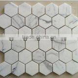 High Quality White Marble Carrara White Mosaic for Interior Decoration thumbnail-3