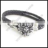 Men North Skull Bio Magnetic Leather Bracelet Quality Choice thumbnail-3