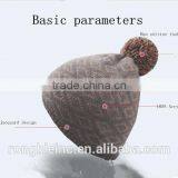 Wholesale Pom Beanie/mrron Jacquard Beanie/custom 100%acrylic Beanie Wholesale