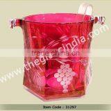 Ice Bucket With Hand Carved Body in Red thumbnail-1