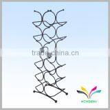 4 Tier Black Flooring Collapsible Sturdy Wire Metal Supermarket Wine Display Rack thumbnail-1