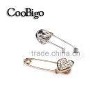 Beautiful Jewelry Rhinestone Heart Design Pin Brooch Girls Dresses Hijab Scarf Wedding Party Gift Appreal Promotion Accessories thumbnail-2