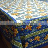 Indian Hand Block Printed Cotton Shinning Flower open tablecloth