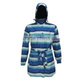 100% Waterproof breathable long striped unisex raincoat