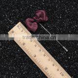 Men's Bow Tie Lapel Pin Handmade Bow Tie Cotton Red and White Boutonniere thumbnail-3