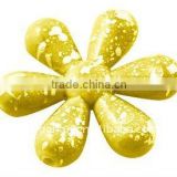 Spray Painted Acrylic Beads, Flower,Yellow, about 25x25x5mm, hole: 1.5mm; about 454pcs/500g(ACRP-PAB2452Y-9)