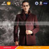 Hot Selling Purplish Red Winter Thick Warm Stock German Woolen Coat Wool Cashmere Blended Coat thumbnail-1