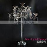 Glass Votive Candelabra Wedding Decorations Tall Crystal Candelabra Flower Arrangements Crystal Tea Light Holder thumbnail-2
