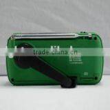Crank Dynamo Solar Flashlight With LED Radio thumbnail-2