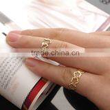 Women's Flower & Heart Shape Adjustable Finger Ring thumbnail-1