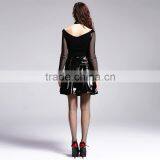Devil Fashion 2015 PUNK Gothic Leather Skirts in Red Made in China SKT01502 thumbnail-6
