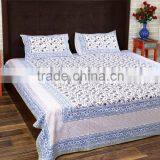 Jaipuri Hand Block Printed One Double Bedsheet With Two Pillow Covers