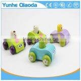 Baby Wooden Sounding Car Toys/ Pull Back Cartoon Mini Wood Car Toys for Kids and Child Gifts thumbnail-5