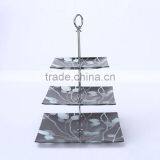 Tempered Glass Square Glass Cake Stand , Glass Cake Tiers , Stand for Wedding Cake thumbnail-1