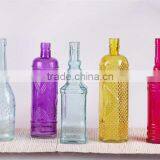 Colored Glass Wine Bottle With Cork thumbnail-1
