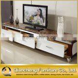 Modern Marble Top Metal TV Cabinet With Showcase thumbnail-2
