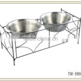 Hot sale stainless steel bowl with wrought iron bowl stand