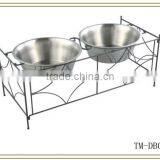 Hot Sale Stainless Steel Bowl With Wrought Iron Bowl Stand thumbnail-1