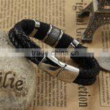 Handmade Genuine Leather Weaved Double Layer Men's Bracelets Casual/Sporty Bicycle Motorcycle Delicate Cool Men Jewelry thumbnail-3