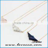 Cheap Raw Turquoise Gold Necklace Triangle Gemstone Pendant Necklace thumbnail-1