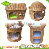 Wholesale 100% Handmade Indoor Pet Bed Wicker Luxury Top Grade Eco-friendly Pet House thumbnail-1