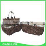Large Size Willow Shopping Basket With Handles thumbnail-3