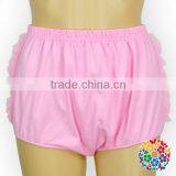 Wholesale Baby Summer Clothes Plain Pink Chiffon Ruffle Bloomers Diaper Cover Cotton Baby Bloomers thumbnail-3