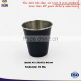 Stainless Steel Black Shots Glass With Round Rim