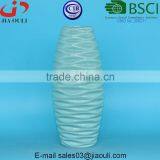 Embossed Wave Design Glazed Ice Blue Modern Ceramic Vase for Home Decor thumbnail-4