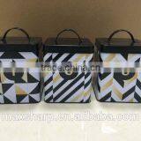 Set of 3 Black White and Gold Tin thumbnail-1
