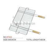 ST022 Double Wood Handle Bbq Mesh thumbnail-1