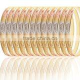 14kt 6 MM Tri Color Gold Plated Diamond Cut Bangles thumbnail-1