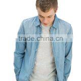 Latest Shirts Design Gradient Cotton Mens Denim Shirts thumbnail-2