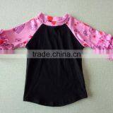 Wholesale Baby Clothes Ruffle Raglan Baby Icing Ruffle Top With Bunny Printed thumbnail-2