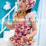 2014 New Arrive Cute Baby One-piece Swimsuit Lace Patterns of Girls Tutu Dress Swimming Sets With Hat thumbnail-1