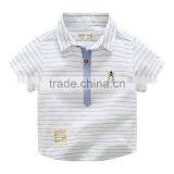 Custom Logo Short Sleeve Boy Kids Stripe Shirt thumbnail-5
