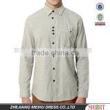 New Men's Linen Cotton Long Sleeve Dress Shirt With One Pocket thumbnail-1