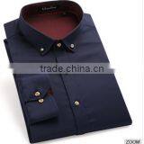 New Style Metal Button Shirt Latest Design for Men 2016 Organic Cotton Leisure Shirt thumbnail-4