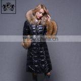 High Quality Design Fashion Pattern Goose Down Jacket Women With Big Fur Collar and Cuff thumbnail-6