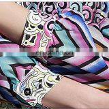 High Qualtiy Fashion Colorful Digital Printed 100% Silk Chiffon Long Sleeves Ladiyes Round Neck Maxi Dress thumbnail-6