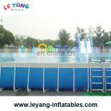 Steel Frame Swimming Pool /water Park With Water Slide for Rental