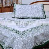 Floral Queen Size Bed Sheet Pure Cotton Fabric Bed Cover Jaipur Hand Block Printed Bedding 3 Pcs Bedspread thumbnail-5