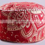 Indian 2017 Handmade Manufactures Ombre Mandala Design Ottomans Wholesale Red Pouf Covers thumbnail-1