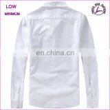 High Quality Spring 100% Cotton Long Sleeve White Buttons Solid Color Casual Blank Custom Men Shirts thumbnail-2