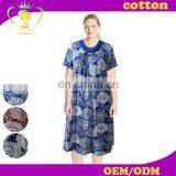 Factory Direct Sale Short Sleeve Flower Pattern Plus Size Dress Women thumbnail-1