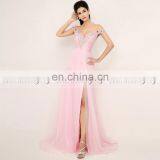 Elegant One Shoulder Unique Beading Chiffon Glittering Beads Long Evening Dress XU013 thumbnail-1